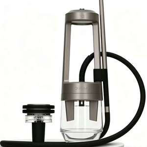 Moderno Set de Hookah de Acero Inoxidable Esmerilado con Manguera y Caja de Regalo para Bares, Regalos y Uso en Viajes - Product Image 1