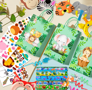 Bracelets à claquer, pailles, bandeaux gonflables, masques, sacs cadeaux, autocollants, accessoires <span class=keywords><strong>et</strong></span> décorations de fête sur le thème des animaux de la <span class=keywords><strong>jungle</strong></span> <span class=keywords><strong>et</strong></span> de safari - Product Image 4