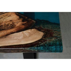 <span class=keywords><strong>Table</strong></span> de salle à manger en résine époxy moderne, hauteur de la maison, café de qualité, pieds de <span class=keywords><strong>Table</strong></span> de <span class=keywords><strong>banc</strong></span> uniques du milieu du siècle, nouvelle collection - Product Image 5