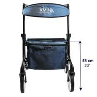 Andador con Ruedas para Adultos Altos y Personas Mayores con Asiento de Altura Ajustable (1.70-2.00 M), Andador Ligero de Aluminio de 7 kg, KMINA K10017