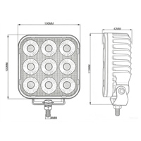 Projecteur de travail LED tout-terrain 4 pouces à faisceau large IP69K 12V 24V, type cube, pour systèmes d'éclairage automobile