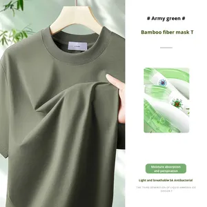 Cool Fabric Antibacterial <strong>Bamboo</strong> <strong>Fiber</strong> <strong>T</strong>-<strong>Shirt</strong> Lightweight Breathable Short Sleeve Tee Round Neck Loose Top for Summer - Product Image 5
