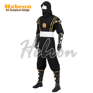 Mighty Morphins Personalizzati # Costume da Power <span class=keywords><strong>Rangers</strong></span> Black Ninja per Halloween, film televisivi e cosplay per adulti, adatto per spettacoli ed eventi. - Product Image 4