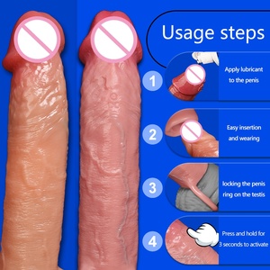 Préservatif Réutilisable en Silicone Réaliste Géant <span class=keywords><strong>pour</strong></span> Amélioration de l'Érection, Meilleur Extenseur de Pénis <span class=keywords><strong>pour</strong></span> Hommes, Manchon d'Extension, Jouets <span class=keywords><strong>pour</strong></span> Hommes Adultes LM-C-610-7 - Product Image 1