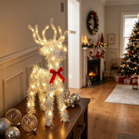 Ornement de renne coloré à une face, vierge et imprimable, pour pendentif d'arbre de Noël, décoration de maison, fenêtre, fête de fin d'année, cadeau
