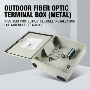 Scatola Terminale in Fibra Ottica HJ per Esterni, Montaggio a Parete in Metallo, Impermeabile IP65, Scatola di Distribuzione Fibra 8 16 24 Core FTTH <span class=keywords><strong>ODN</strong></span> - Product Image 1