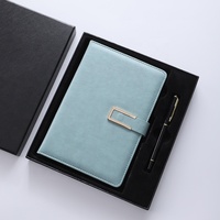 Agenda de luxe, carnet de notes, journal ligné, couverture en cuir PU A5, personnalisable OEM avec boîte cadeau pour l'écriture, étudiants, école
