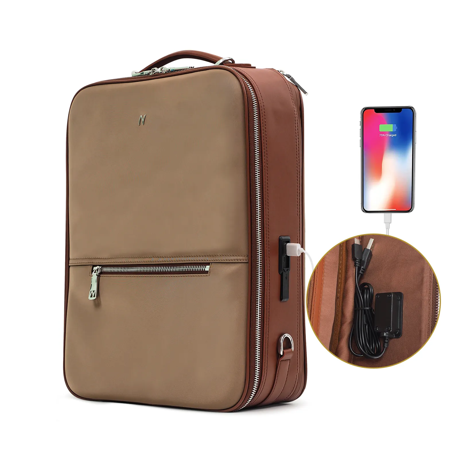 Borsa multifunzione borsa di lusso zaino da viaggio per Laptop Business Notebook borsa con porta di ricarica USB
