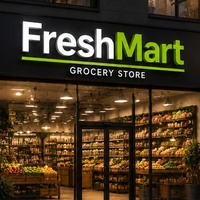 Letras luminosas de acero inoxidable con bordes resistentes a la intemperie, logotipo comercial personalizado, letreros comerciales con iluminación frontal, letrero luminoso para tienda.
