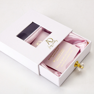 Custom Logo Drawer Jewelry Packaging <b>Gift</b> <b>Box</b> with Window Sliding Cardboard Paper Jewellery Pull Out Storage <b>Box</b> with Crystals - Product Image 6