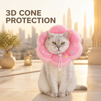 Collier de récupération pour chiens et chats, forme fleur, doux, anti-léchage, avec cordon de serrage réglable, motif pailleté, accessoires pour animaux de compagnie