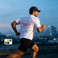 QUICKSHOW T-shirts de course en maille légère unisexe, écologiques, anti-UV, séchage rapide, respirants, vêtements de sport pour la course sur sentier
