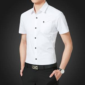 ANSZKTN kemeja pintar lengan pendek pria, atasan kasual nyaman <span class=keywords><strong>M</strong></span>-5XL hijau khaki biru netral musim panas untuk lelaki - Product Image 2