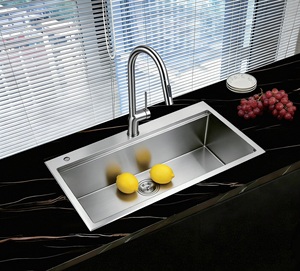 Standard Single Bowl Topmount 304 Stainless Steel <b>Kitchen</b> <b>Sink</b> with Sound Guard — Drop-In Installation, OEM Factory Direct - Product Image 2