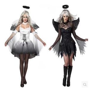 Halloween Cosplay Kostüm Grenz überschreitende Versorgung Teufel Rollenspiel Bad <span class=keywords><strong>Witch</strong></span> Black Angel Wings Göttin Kleid - Product Image 3