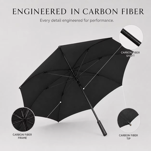 Paraguas Impermeable de 27 Pulgadas y 8 Varillas, Servicio ODM, 376g, Ligero, Apertura Automática, Paraguas de Golf de Fibra de Carbono con Logotipo Personalizado - Product Image 3