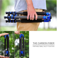 Trépied professionnel ZOMEI Z818C en fibre de carbone, rétractable, réglable, avec rotule, étanche, antichoc, capacité de charge de 15 kg