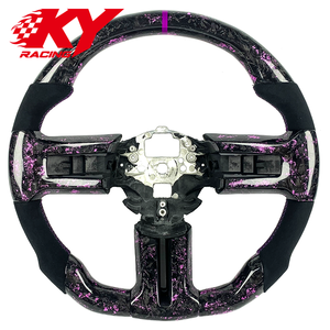 Volant sport en cuir noir et fibre de carbone forgée sur mesure, compatible avec Ford Mustang GT GT350 500 Shelby 2009-2014 - Product Image 1