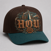Casquette de baseball personnalisée style Old English, 5 panneaux, visière incurvée, style Dad Hat, streetwear urbain West Coast, vente en gros, faible MOQ