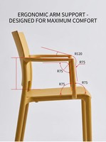Fauteuil nordique en plastique durable, léger, empilable, résistant aux UV, pour mobilier de jardin, événements, mariages et location