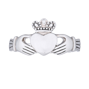 Bague de Claddagh en argent sterling poli coulé romantique pour cadeau - Product Image 2