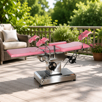 Table d'opération gynécologique manuelle 1850x600mm, plateau à réglage manuel, couleur rose, pour usage clinique hospitalier