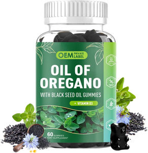 Gomitas de Aceite de Orégano Orgánico Natural de Marca Privada OEM, 300 mg, Aceite de Semilla Negra, D3, Carvacrol, Apoyo Inmunológico e Intestinal, Equilibrio del pH, 2 Gomitas - Product Image 1