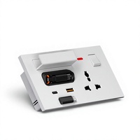 Prise murale rapide Xanmoo 20W 16A universelle avec port USB Type-C, câble de charge rétractable de 0,8 m, design moderne, matériau PC, IP22