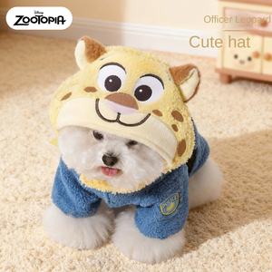 Voor Crazy Animal City Hondenkleding Politieagent Verdikte capuchon Katoen gewatteerd Winter Outdoor Warmhoudende beer Kleine hond - Product Image 2