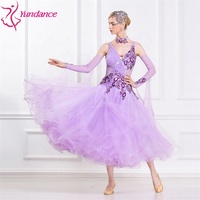 B-16153 Personnalisé dames élégant violet clair valse salle de bal robe de soirée concurrence moderne robe de danse de salon à vendre
