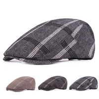FF3678 hiver Plaid plat béret gavroche chapeau irlandais chasse conduite Cabbie Golf Ivy chapeau hommes Tweed gavroche casquette