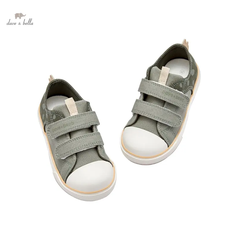 DB1248515 DAVE BELLA chaussures pour enfants pour garçons printemps bébé garçons gris vert Sport de plein air respirant semelle souple chaussures en toile