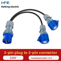 Câble répartiteur de prise industrielle HFE HFN-213, étanche IP67, adaptateur de distribution d'alimentation IEC60309, 400V/230V 125A