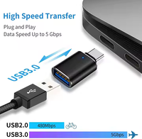 Adaptadores OTG USB 3.0 Tipo C de 10 Gbps, Convertidor USB C Macho a USB Hembra, Adaptador de Cargador de Teléfono