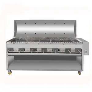 Elettronica commerciale grill a gas rotante barbecue spiedo pellet offset fumatore tavoli per la vendita