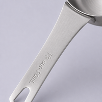 Tasse à mesurer en acier inoxydable Harmony, 1/3 tasse (80 ml | 2.7 oz | 80 cc) 30ml tasse à mesurer en métal pour la cuisine et la pâtisserie