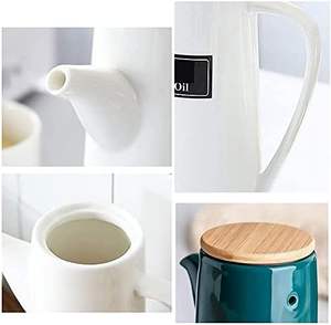 Ensemble de Bouteilles à Huile et Vinaigre en Porcelaine Blanche de Haute Qualité, Qualité Restaurant, Distributeur en Céramique pour Cuisine et Maison, Vente en Gros - Product Image 2
