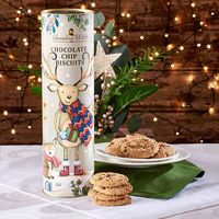 Emballage de festival de Noël de biscuit de bonbons aux pépites de chocolat de haute qualité Tubes de qualité alimentaire Conteneur de cylindre avec couvercle en métal