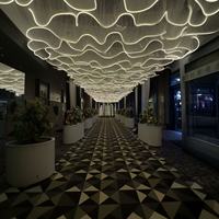 Décoration de Plafond de Mariage Voilage Suspendu Rideau de Gaze Guirlande LED Décoration de Plafond Illumination Voile Tissu Drapé Rideau Décor de Fête