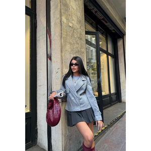 Chaqueta Corta Reversible de Cachemira Gris con 4 Botones, Estilo Bomber con Capucha, Estilo Universitario, Acolchada para Otoño, con Logotipo Personalizado, Talla XL - Product Image 2