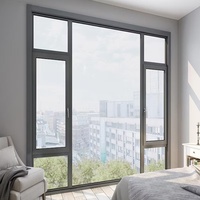 Ventana Abatible de Aluminio de Alta Calidad de Marca Líder en China/Ventana de Hoja Doble o Simple