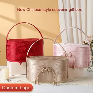 Nouvelle boîte cadeau de mariage de luxe légère de style chinois haut de gamme, boîte rigide vide pour la fête de la mi-automne, première année, gaufrage de bougies - Product Image 3