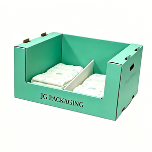 Boîte de présentation de couches pour bébés en carton ondulé recyclable, facile à assembler, pour la vente au détail en supermarché - Product Image 1