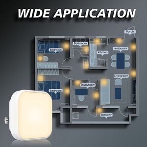 Factory Direct Mini LED Night <b>Light</b>, Square <b>Plug</b>-<b>in</b> <b>Light</b> Sensor Lamp, Low Energy Indoor Lighting, Custom Color Temperature - Product Image 1