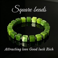 Bracelet TK 8x8 carré en Lapis Lazuli, Aventurine Verte, Améthyste, Jade Blanc, Onyx Noir Tacheté – Cadeau Unisexe