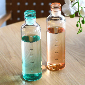 Customizable logo Crystal Custom Bisphenol a Free Wholesale Large Capacity 500ml High Boron Glass Water Bottle with Time Scale