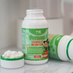 Comprimés à croquer de vitamine C 200 mg à haute teneur OEM, vitalité toute l'année, parfaits pour les voyageurs, <span class=keywords><strong>orange</strong></span>, adultes, en stock, prix d'usine - Product Image 1