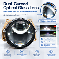 Projecteur de phare bi-LED laser WD003 65W à double faisceau (phares de croisement et de route) universel pour la rénovation automobile
