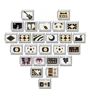 Stainless Steel Christian Charm Bracelet with Electroplating Modular Design Black Charms and DIY Features SSJ H999 - Product Image 1