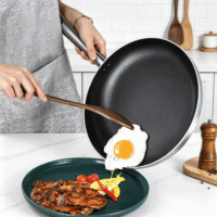 Poêle à frire robuste FLEY en acier inoxydable avec poignée, compatible induction, pour la restauration et la cuisine domestique